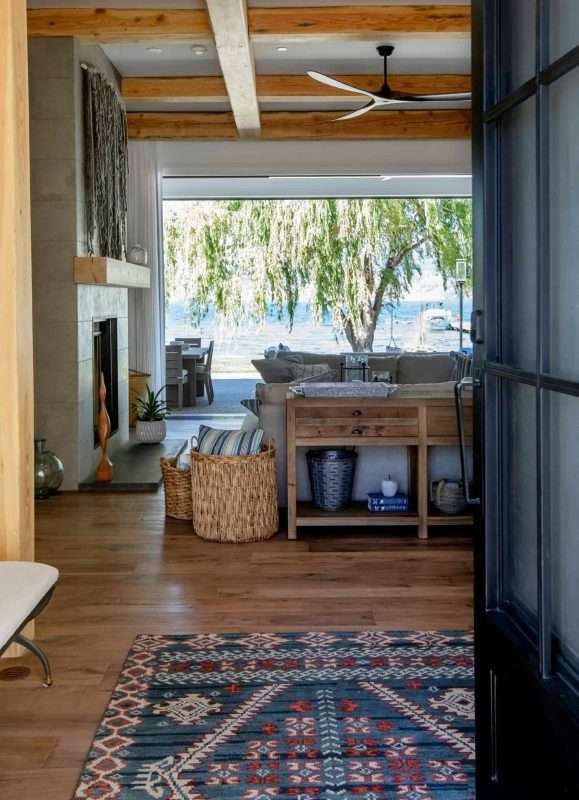 Hardwood flooring in lakefront Okanagan home